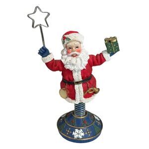 Ceramic Figure Santa on Spring Unbranded Heavy Paperweight Size 8.5 Inches